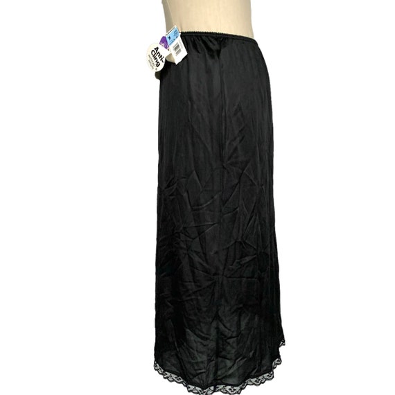 Warners skirt slip antron nylon solid black lace … - image 2