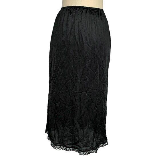 Warners skirt slip antron nylon solid black lace … - image 3