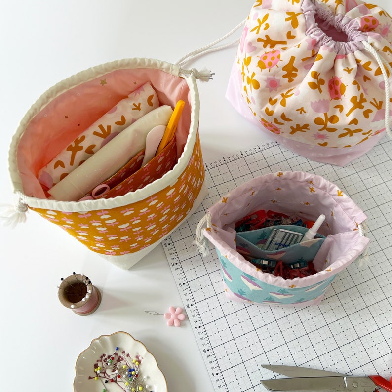 Divided Drawstring Pouch - PDF Sewing Pattern - Etsy
