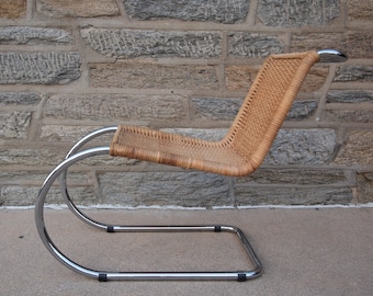 Rare Vintage STENDIG MR10 Lounge CHAIR, Woven Cane + Chrome Frame, Mies van der Rohe Mid-Century Modern Bauhaus eames knoll era