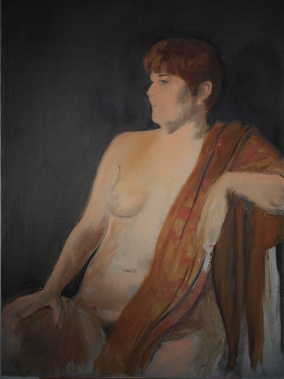Original Vintage Elizabeth Widmayer Large Nude Painting Female Etsy