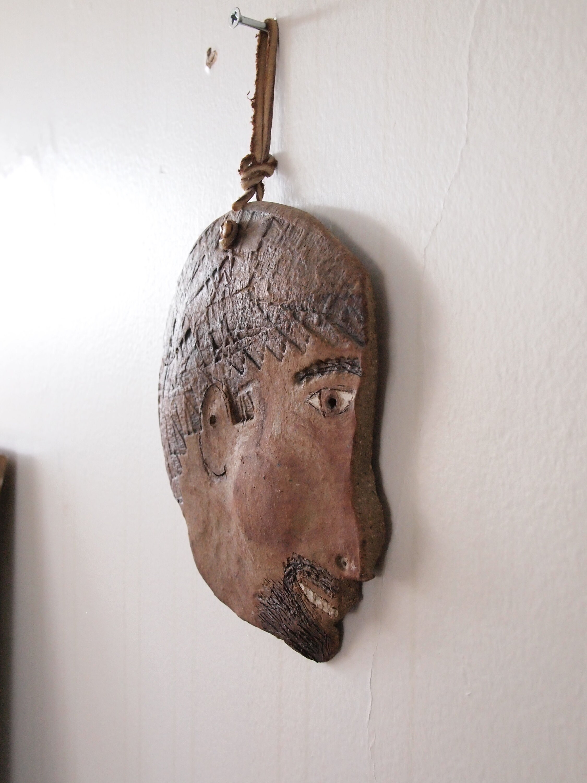 Original LOUIS MENDEZ Ceramic FACE Mask Wall Sculpture 7x7