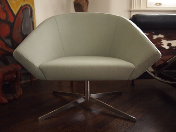 Bernhardt Design Remy Lounge Arm Chair Gray Grey Wool Etsy