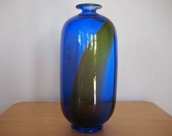 Rare Vintage Transjo Hytta GLASS VASE Bottle, Warff Ritzman Carlsson Sweden Mid-Century Modern blenko bitossi raymor dansk danish eames era