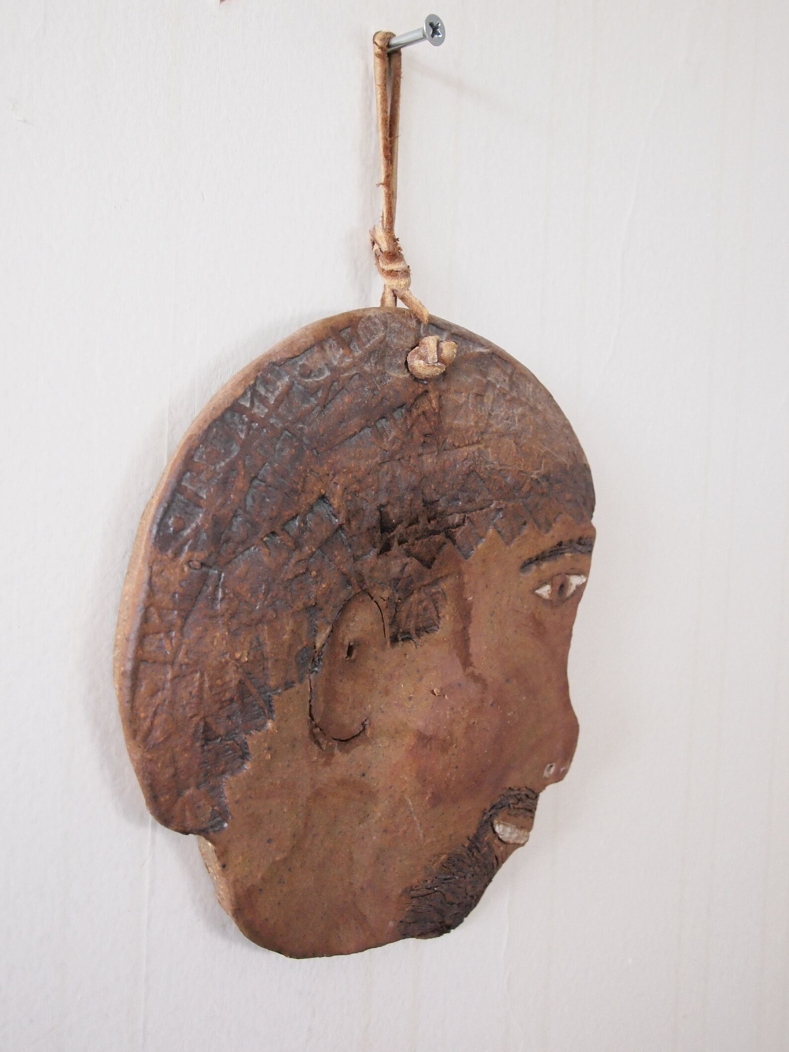 Original LOUIS MENDEZ Ceramic FACE Mask Wall Sculpture 7x7