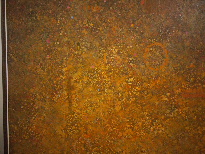 Original ELWOOD HOWELL 1974 Abstract PAINTING 5'x5' Huge Large Big Canvas, Landscape, Earthtones, Mid-Century Modern rothko eames era image 5