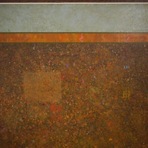 Original ELWOOD HOWELL 1974 Abstract PAINTING 5'x5' Huge Large Big Canvas, Landscape, Earthtones, Mid-Century Modern rothko eames era image 4