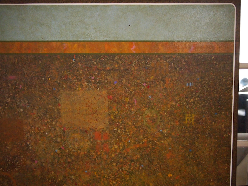 Original ELWOOD HOWELL 1974 Abstract PAINTING 5'x5' Huge Large Big Canvas, Landscape, Earthtones, Mid-Century Modern rothko eames era image 4