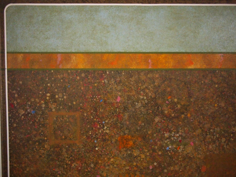 Original ELWOOD HOWELL 1974 Abstract PAINTING 5'x5' Huge Large Big Canvas, Landscape, Earthtones, Mid-Century Modern rothko eames era image 3