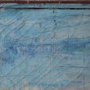 Original Vintage Large-Scale ABSTRACT EXPRESSIONIST PAINTING 66x62 Oil / Canvas Framed, Mid-Century Modern Art blue pollock eames knoll era image 3