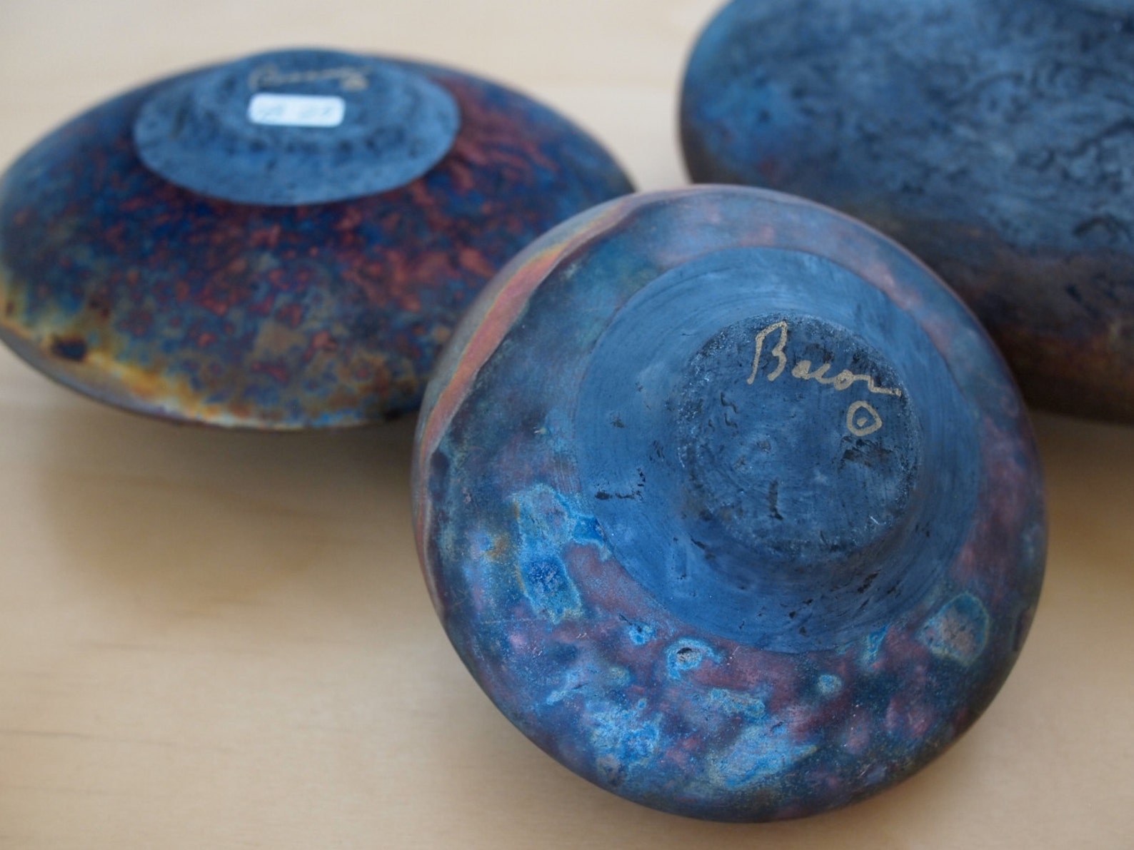 Lot of 4 NORMAN BACON RAKU Vases Woodstock Artist studio Etsy