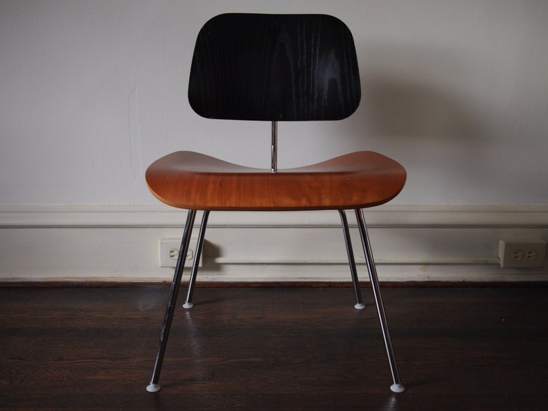 Herman Miller Eames Dcm Dining Side Desk Chair Black Cherry Etsy