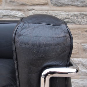CASSINA LC2 ARMCHAIR Petit Modele Lounge Arm Club Chair Chrome Black Leather Le Corbusier, Mid-Century Modern bauhaus danish eames knoll era image 8
