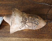 Rare Vintage PAOLO SOLERI Large Ceramic BELL Wind Chime, Abstract Fish Crab, Clay Copper, Mid-Century Modern Italian eames knoll dansk era