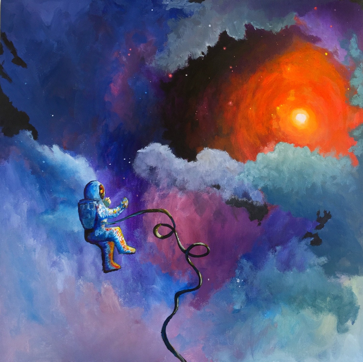 Astronaut Painting by J. Travis Duncan Outer Space Art