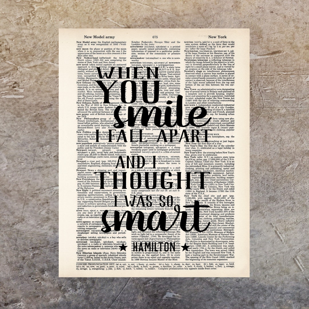When You Smile I Fall Apart and I Thought I Was so Smart - Etsy