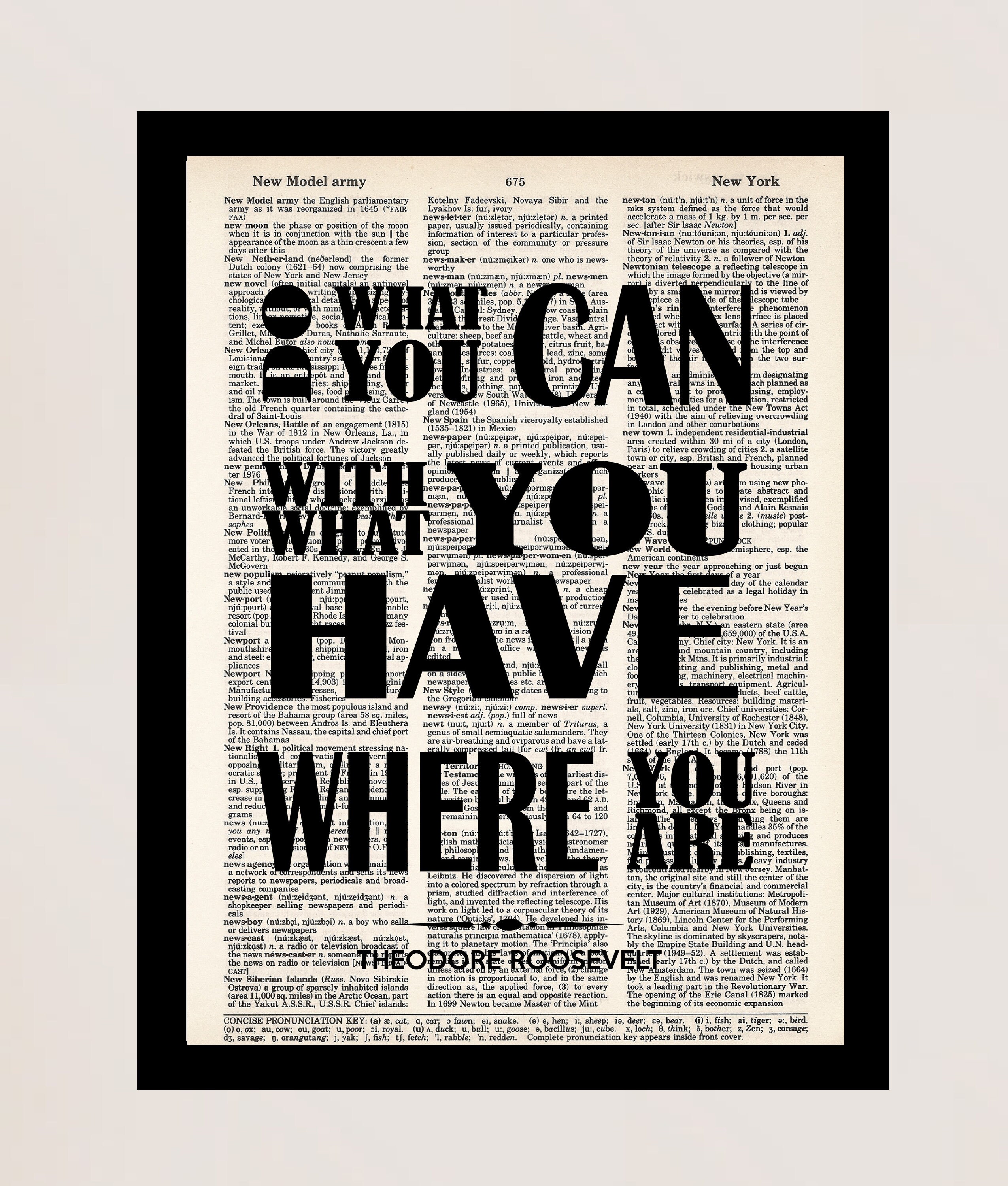 Do What You Can With What You Have Where You Are Theodore - Etsy