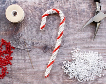 Beaded Candy Cane - Make Your Own Christmas Decoration Kit