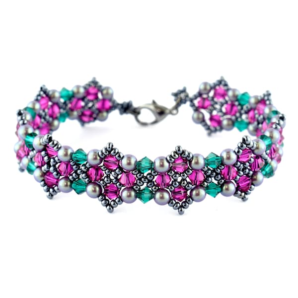 DIY Criss Cross Crystal Bracelet Beading Kit, Jewellery Making Kit, Handcrafted Beads Set, UK