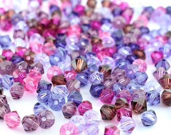 Crystal Bicone Bead Mixes, Preciosa Beads, Colourful Beads, 4mm Bead Mix, Jewellery Making Supplies, Crystal Beads