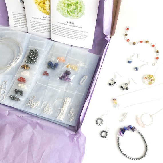 Semi Precious Crystals Jewellery Making Kit Gem Stones Kit 