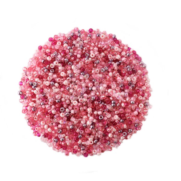 Miyuki Pink Seed Bead Mix, Jewellery Making Supplies, Colourful Seed Beads, Craft Beading, Bead Embroidery