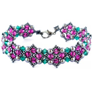 Kit fai da te per realizzare braccialetti con perline incrociate in cristallo: creazione di gioielli con perline intrecciate