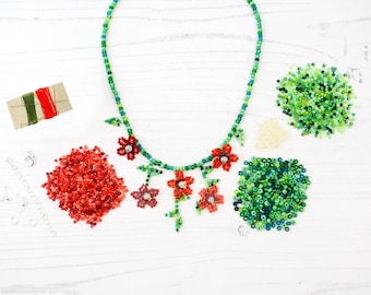 Trailing Flowers Beading Kit: DIY Necklace Set