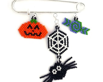 Delica Bead Halloween Pattern: Brick Stitch Tutorial (PDF Download)
