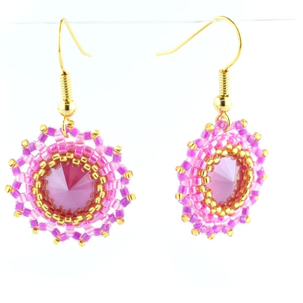 Rivoli Bezel Beading Pattern: Netted Beadwork Tutorial (PDF)