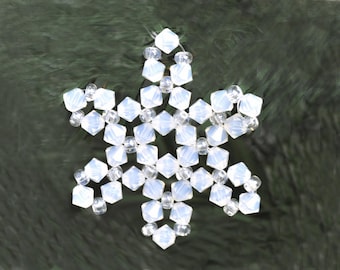 Beaded Snowflake Christmas Decoration Kit: DIY Craft Project, Crystal Bead Craft Set