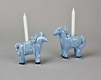 Pony Birthday Candle Holders, Handmade Miniature Horses by Arizona artist, Karlene Voepel, Collectible Figurines.  Sold Individually.