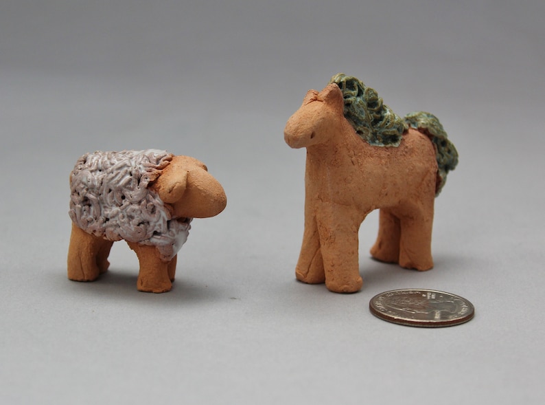 Terracotta Nativity Animals for Sedona Nativity Set, Miniature Animals of Clay, Southwest Ceramics by Karlene Voepel. Sold Individually. image 3