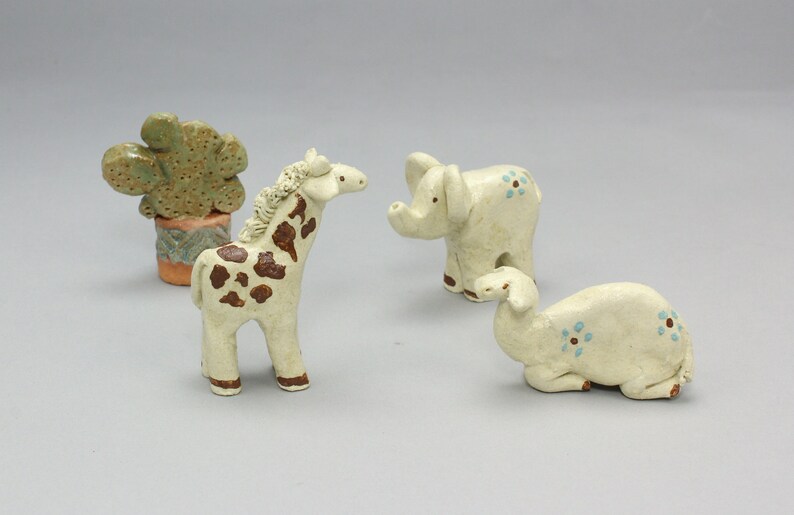 Miniature Zoo Animals Clay Jungle Animals for Nativity Sets Etsy
