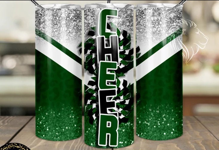 Personalized Cheer Tumbler Cheerleading Tumbler With Straw Etsy