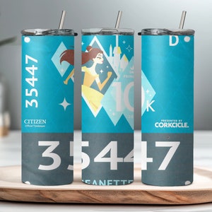 Custom Race Bib Tumbler | RunDisney Race Bib Tumbler | Tumbler with Straw | Marathon Race Bib Tumbler | Runner Gift | Personalized Gift