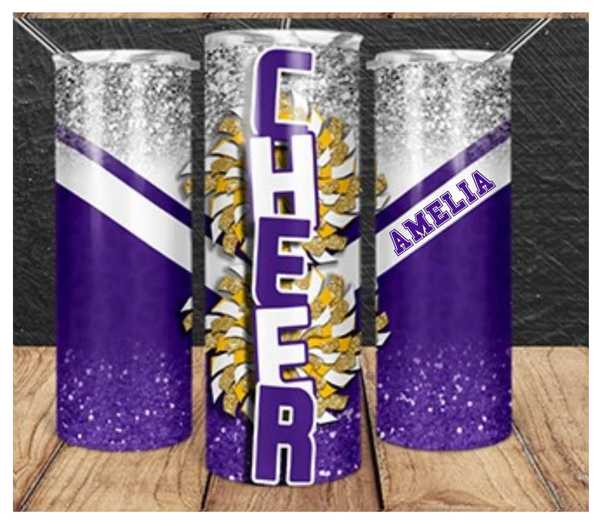 Personalized Cheer Tumbler Cheerleading Tumbler With Straw Cheerleading