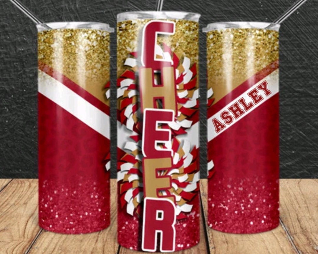Personalized Cheer Tumbler Cheerleading Tumbler With Straw Etsy