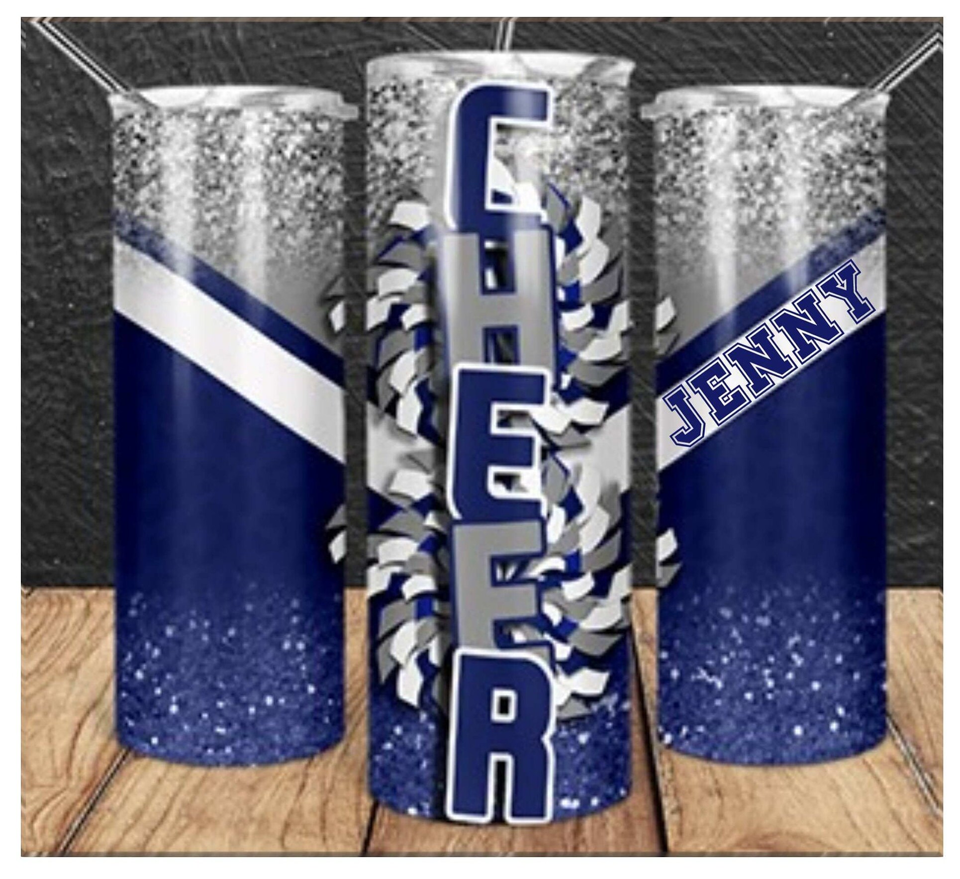Personalized Cheer Tumbler Cheerleading Tumbler With Straw Etsy