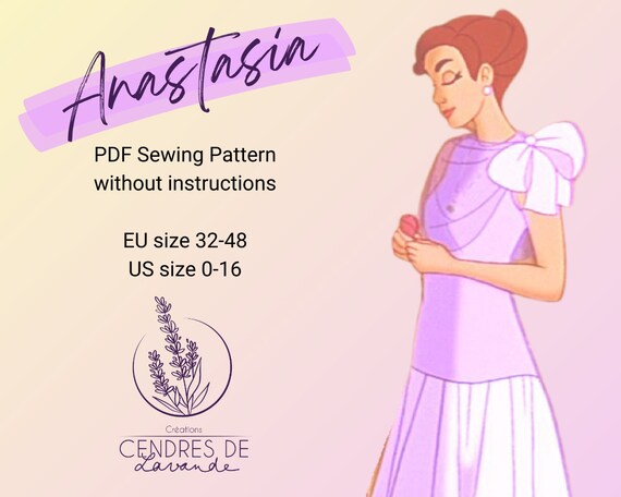 Sewing Pattern EN ~ Anastasia Paris Lavander Dress Cosplay Costume - Etsy Sewing Pattern EN ~ Anastasia Paris Lavander Dress Cosplay Costume - Etsy