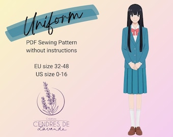 EN Sewing Pattern ~ Un-fitted School Uniform Jacket Cosplay Costume