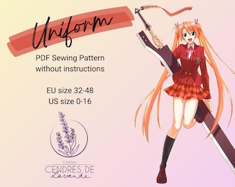 Sewing Pattern EN ~ Fitted School Uniform Jacket Cosplay Costume