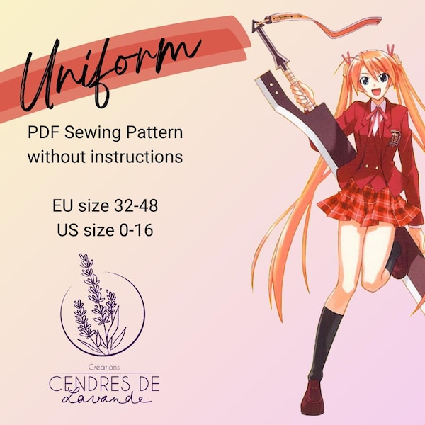 Sewing Pattern EN ~ Fitted School Uniform Jacket Cosplay Costume