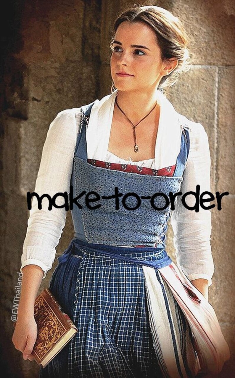 On Commande Belle Village Blue Gown Dress Beauty And The Etsy