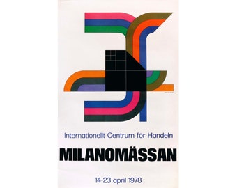 1978 Swedish Exhibition Poster, Milanomässan, Internationellt Centrum för Handeln