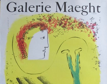 Marc Chagall Mourlot,Ville De Nice Poster Offset Lithograph Vintage 1966