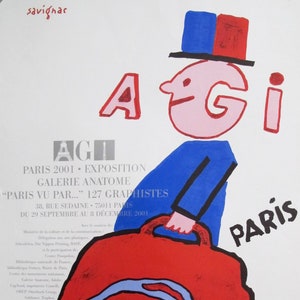 2001 Original French A.G.I. Paris Poster - Savignac