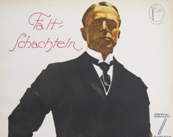 1926 Original German Art Deco Poster, Falt-Schachteln (Print + Advertising Agency)
