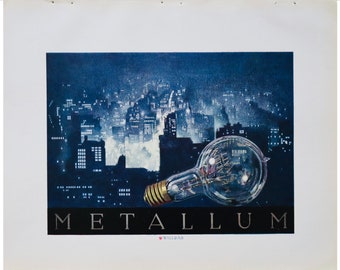 1923 Austrian Art Deco Poster, Metallum #1 - Willrab