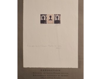 2000 Vintage Quebec Ausstellungsplakat, Estampes de Louis-Pierre Bougie in der Bibliothèque Nationale du Québec